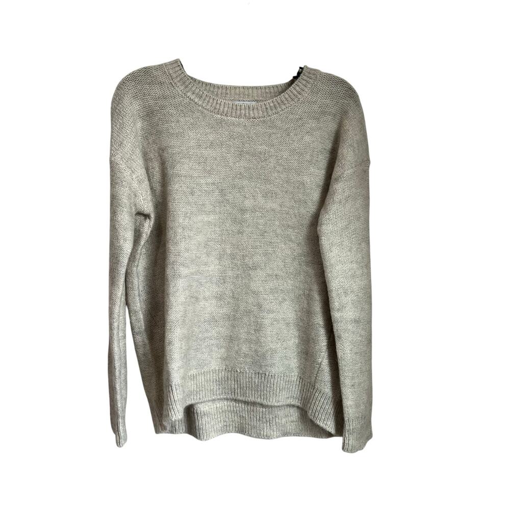 M Magaschoni Beige Oatmeal Wool Mohair Blend Crewneck Minimalist‎ Sweater Sz S
